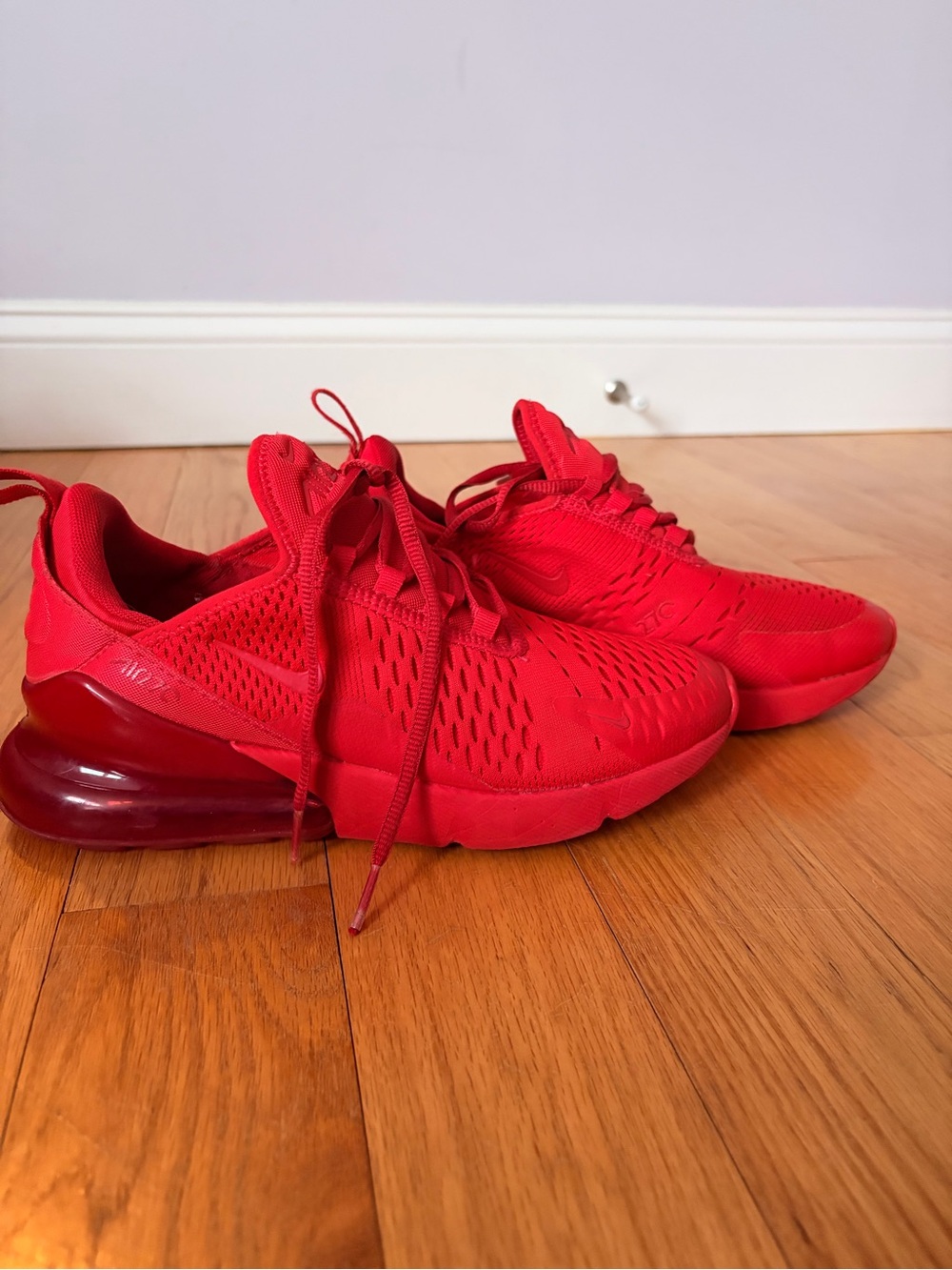 Nike Kids Red Athletic Sneakers Air270 Style - Picture 2 of 4